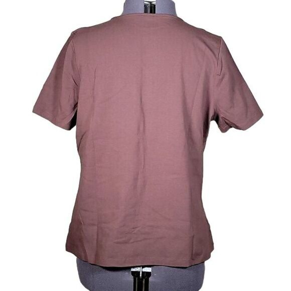 NWOT Denim & Co. Essentials Jersey Henley Top Sz XXS - Picture 4 of 11